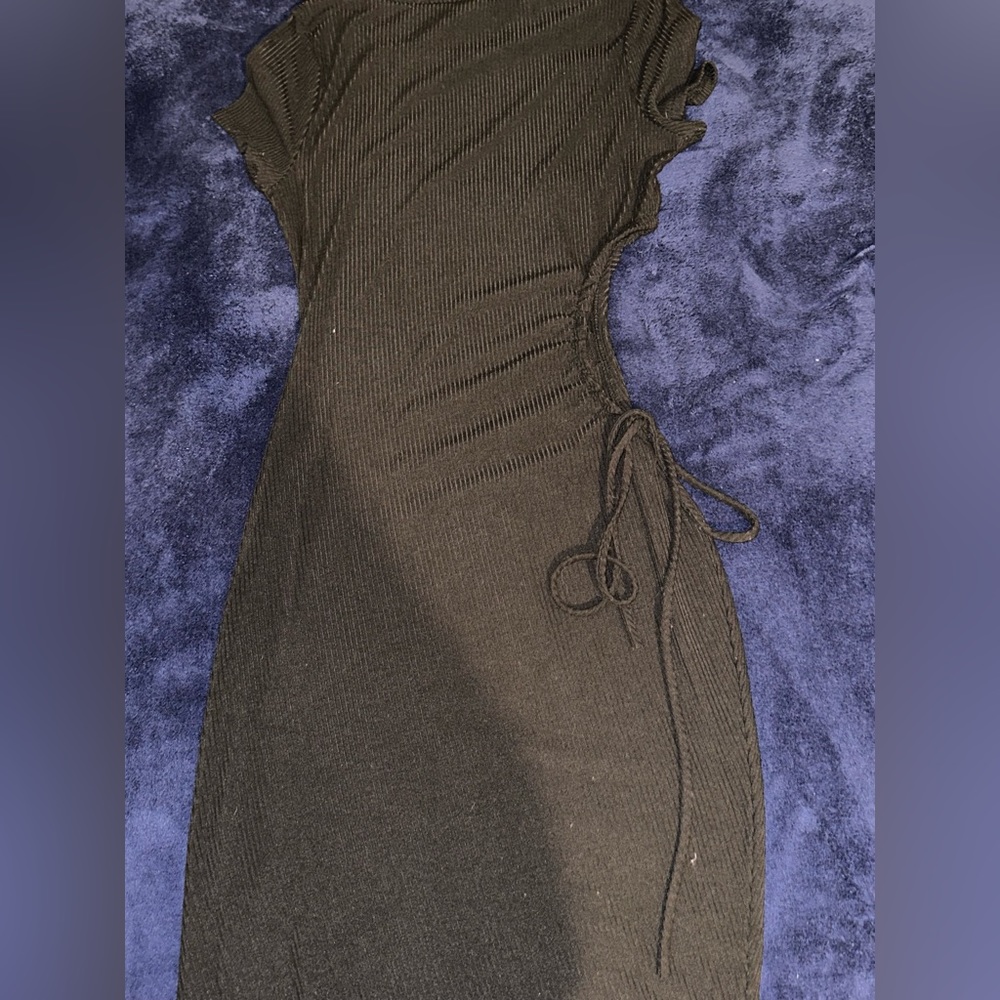 Long Black Ribbed Dress